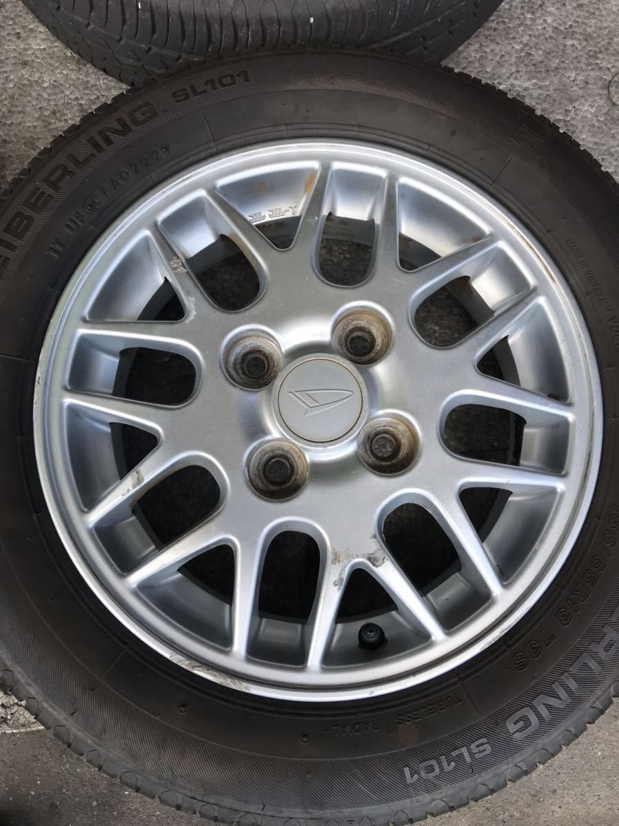 中古　ダイハツ　13インチ　純正アルミホイール&タイヤ　4本セット　13×4.5J / +45 / 4H / PCD100 / 155/65R13 / 2022年製 ダイハツ純正 13インチ - 純正ホイール４本 ミラ 旧ミラ◇13インチ◇中古品・☆4本セット商品