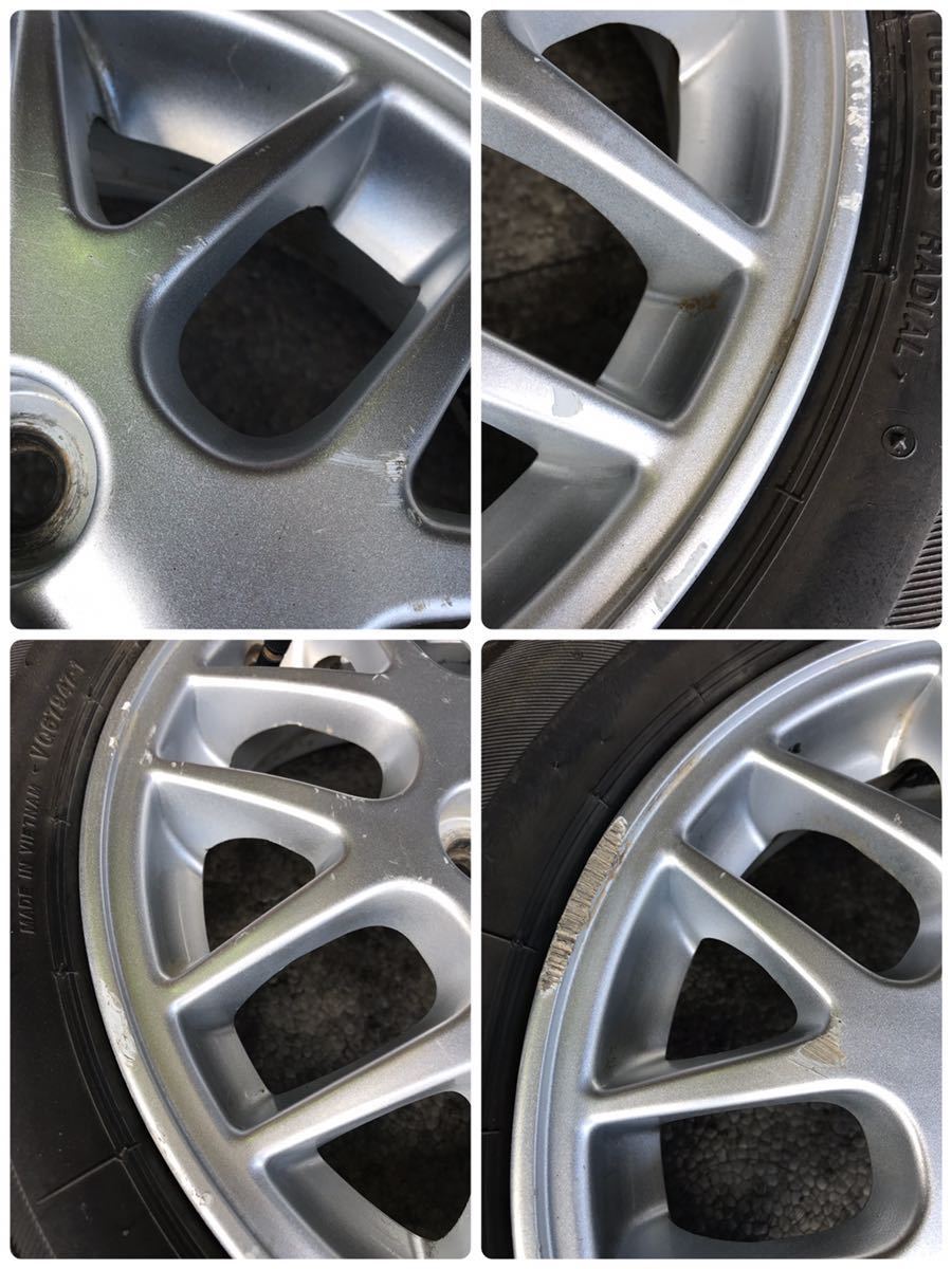 中古　ダイハツ　13インチ　純正アルミホイール&タイヤ　4本セット　13×4.5J / +45 / 4H / PCD100 / 155/65R13 / 2022年製 ダイハツ純正 13インチ - 純正ホイール４本 ミラ 旧ミラ◇13インチ◇中古品・☆4本セット商品