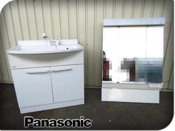 新作，本物保証 展示品 Panasonic/パナソニック MLine/Mライン W75 ドレッサー 三面鏡/ミラーキャビネット 洗面化粧台 20万 ymm659m(洗面化粧台（鏡つき）)｜売買されたオークション情報、yahooの商品情報をアーカイ 洗面、洗濯