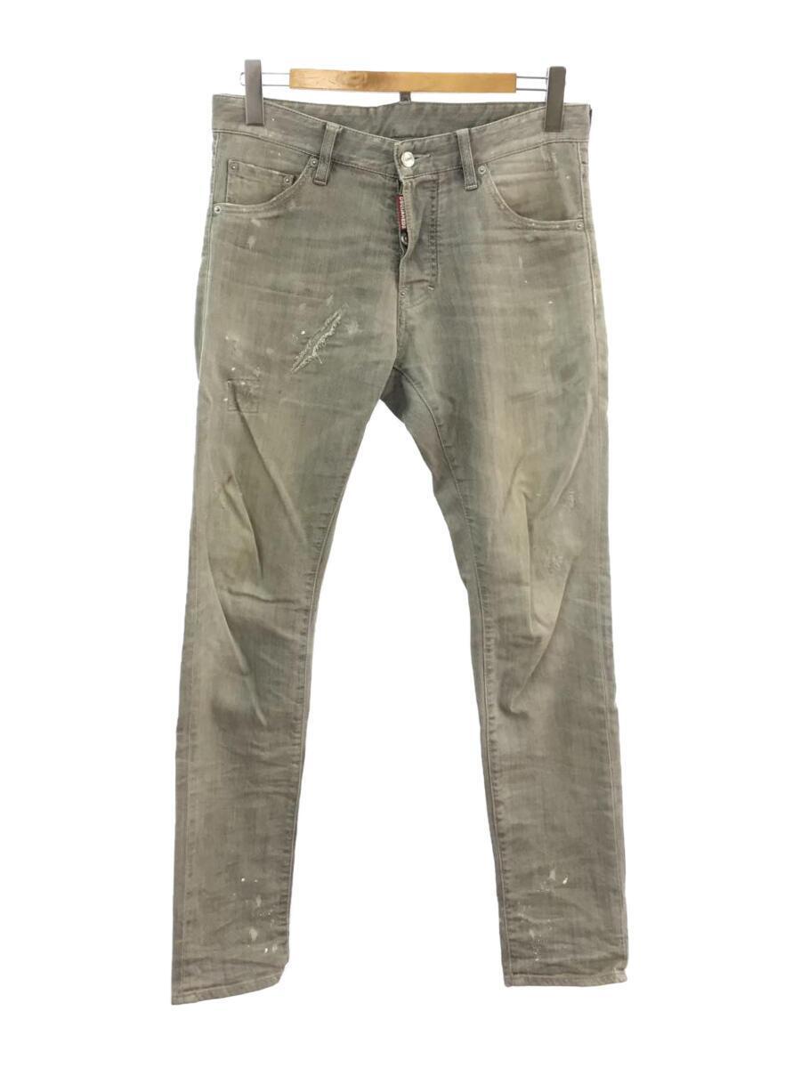 DSQUARED2◆ディースクエアード/スキニーパンツ/ダメージ加工/46/コットン/グレー/S74LA0680