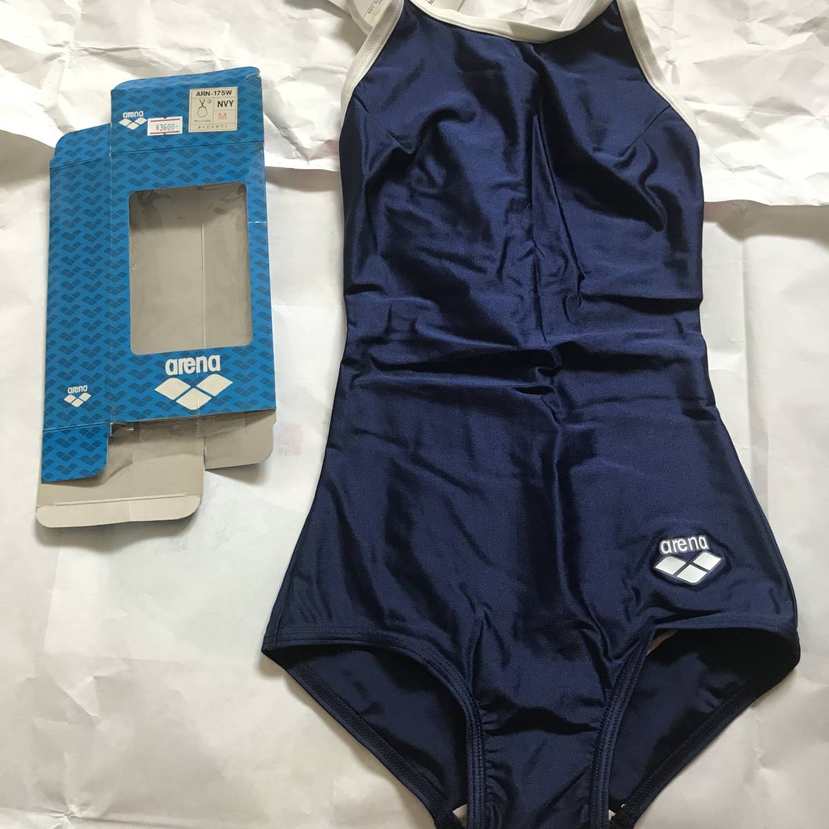 アリーナ arena ARN-175W　ネイビー × ホワイト 白パイピング NVY　Mサイズ　日本製　＊ヌ-5＊