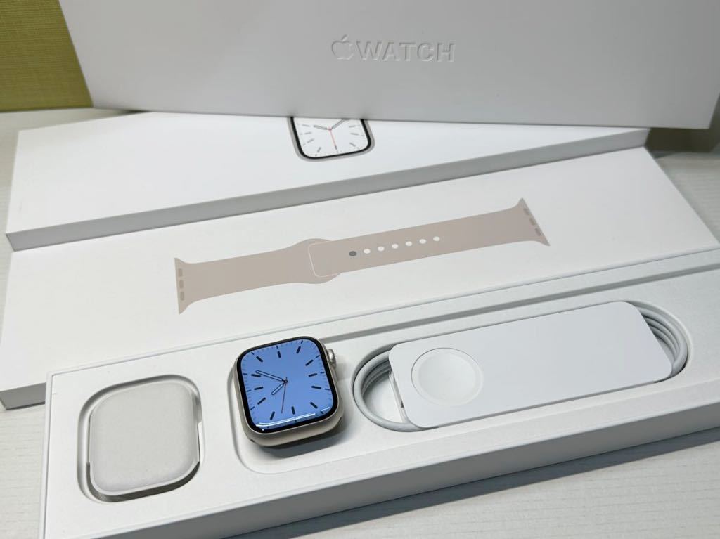 ☆即決 美品 オススメ バッテリー98% Apple Watch Series7 41mm スターライトアルミニウム アップルウォッチ GPS+Cellular 534