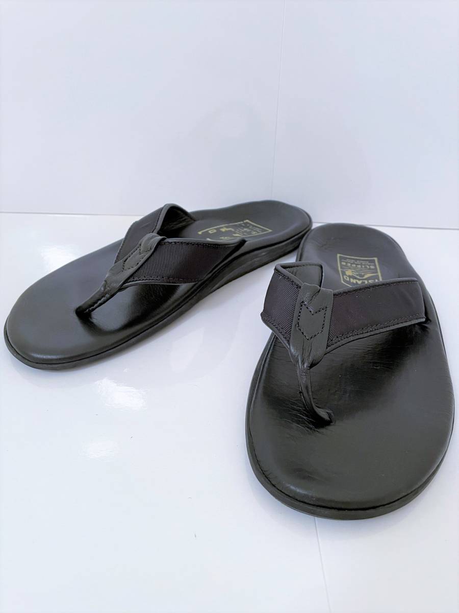 美品 ISLAND SLIPPER アイランドスリッパ レザー トング サンダル ブラック US9 27cm 黒 ハワイ製 MADE IN HAWAII LEATHER SANDAL 