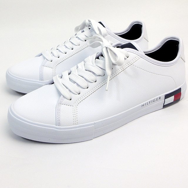 【新品】 トミーヒルフィガー メンズ スニーカー 表記サイズ US8/JP26 幅広 TOMMY HILFIGER RASPY ホワイト 253485