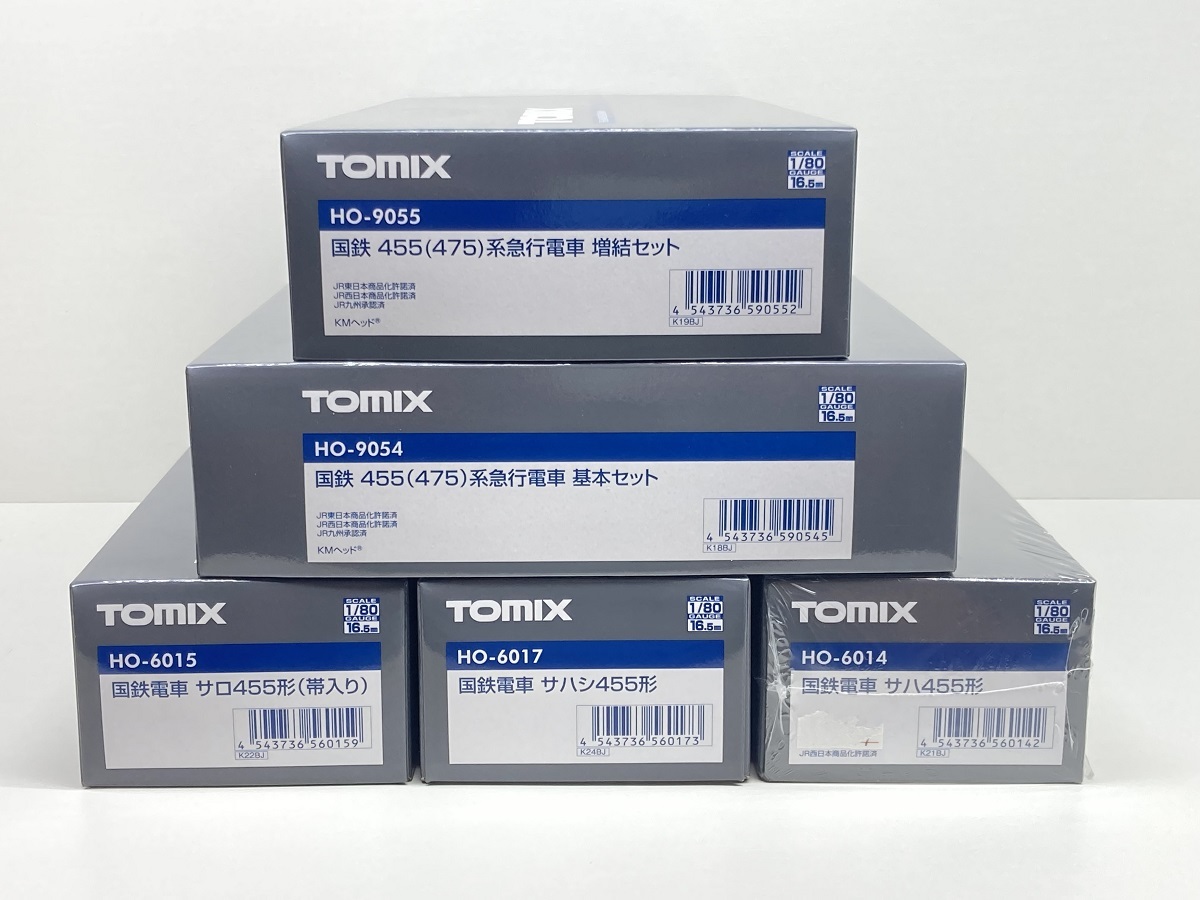 16番1/80（HO）TOMIX 国鉄 455(475)系急行電車 基本セット＋増結セット＋サハ＋サロ＋サハシ 計8両