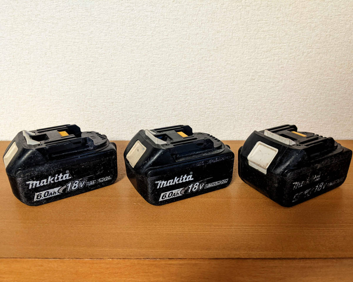 MAKITA マキタ 純正バッテリー 18V 6.0Ah BL1860B 3個セット 【充電正常】