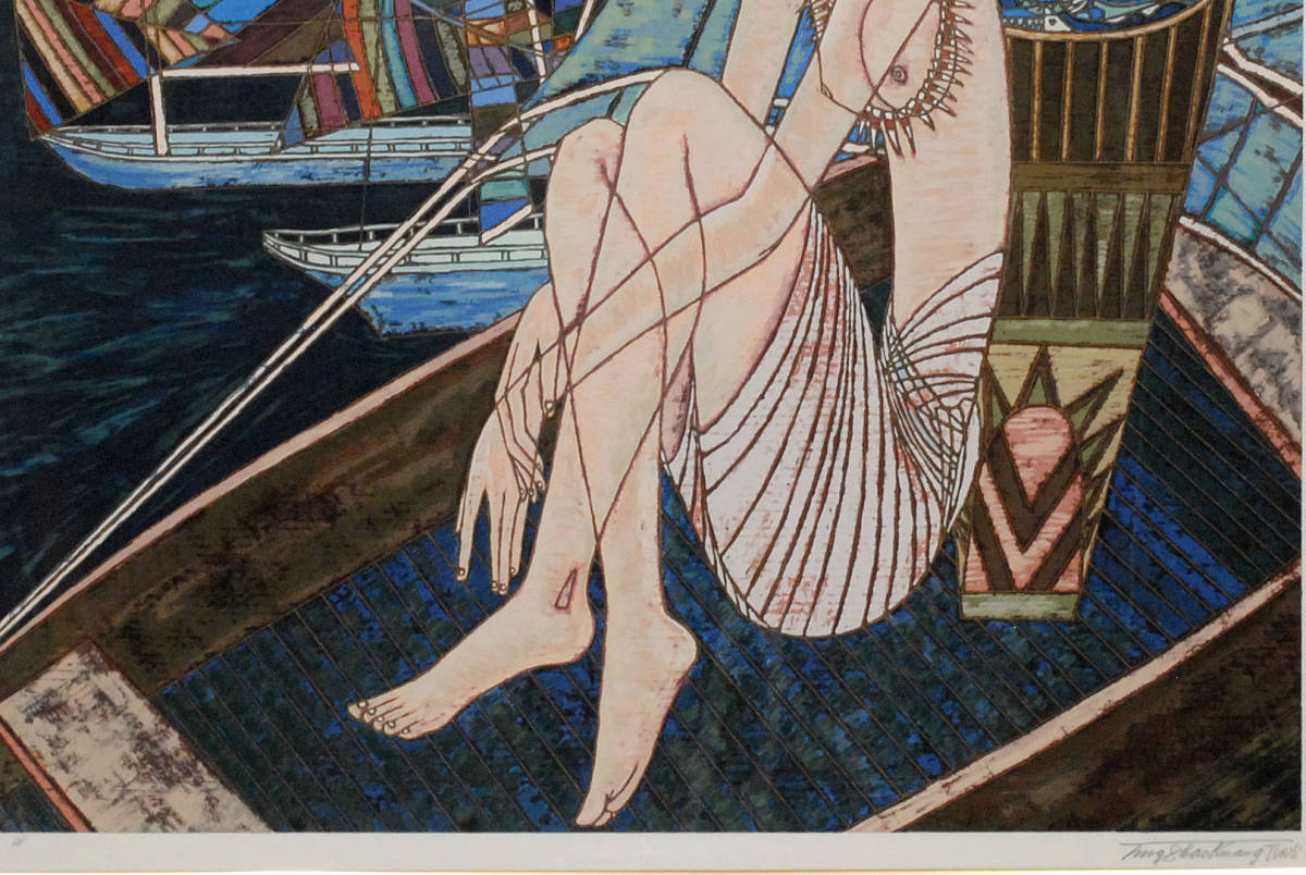 ★丁紹光　シルクスクリーン　海と風　ティン・シャオカン　Wind and Sea 真作】 版画 丁紹光（ティンシャオカン） 『海と風』 シルクスクリーン