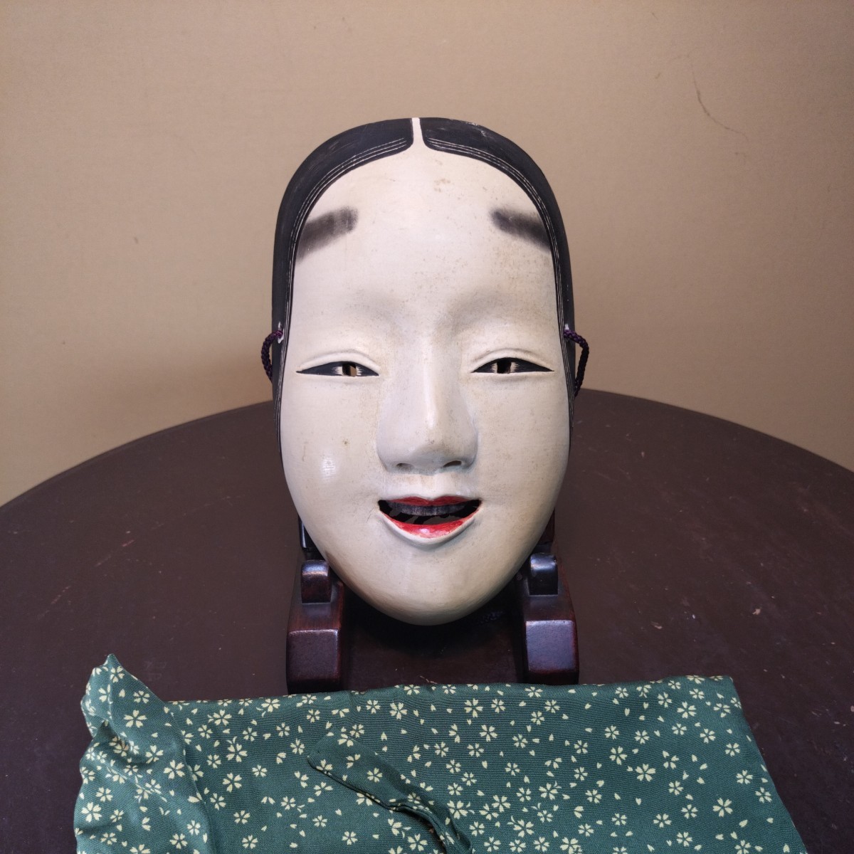 時代面/木彫/彩色/能面/在銘/佐長/能楽/女方面/狂言/神楽/古美術/伝統