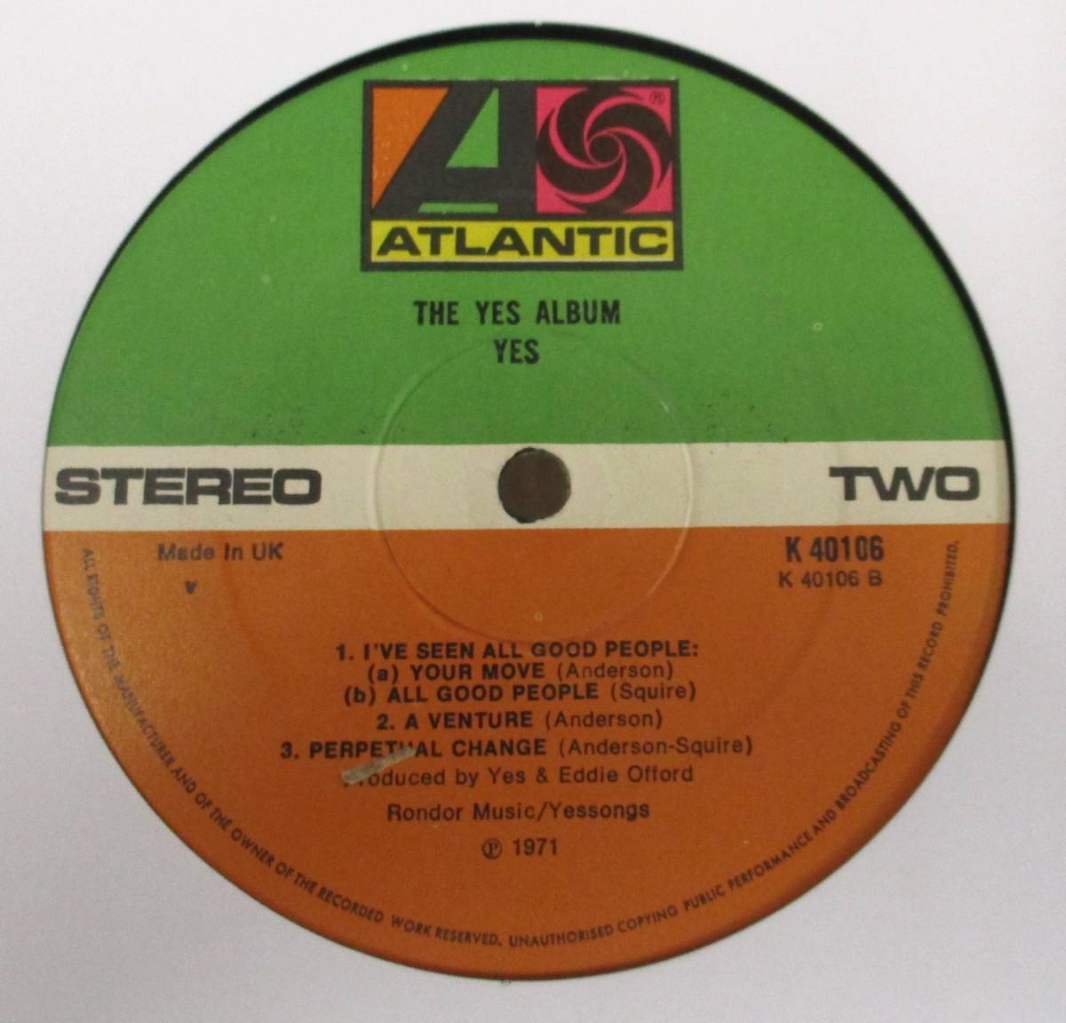 ## Yes The Yes Album ## UK '72 Atlantic K 40106 ##(YES)｜売買されたオークション情報 ...