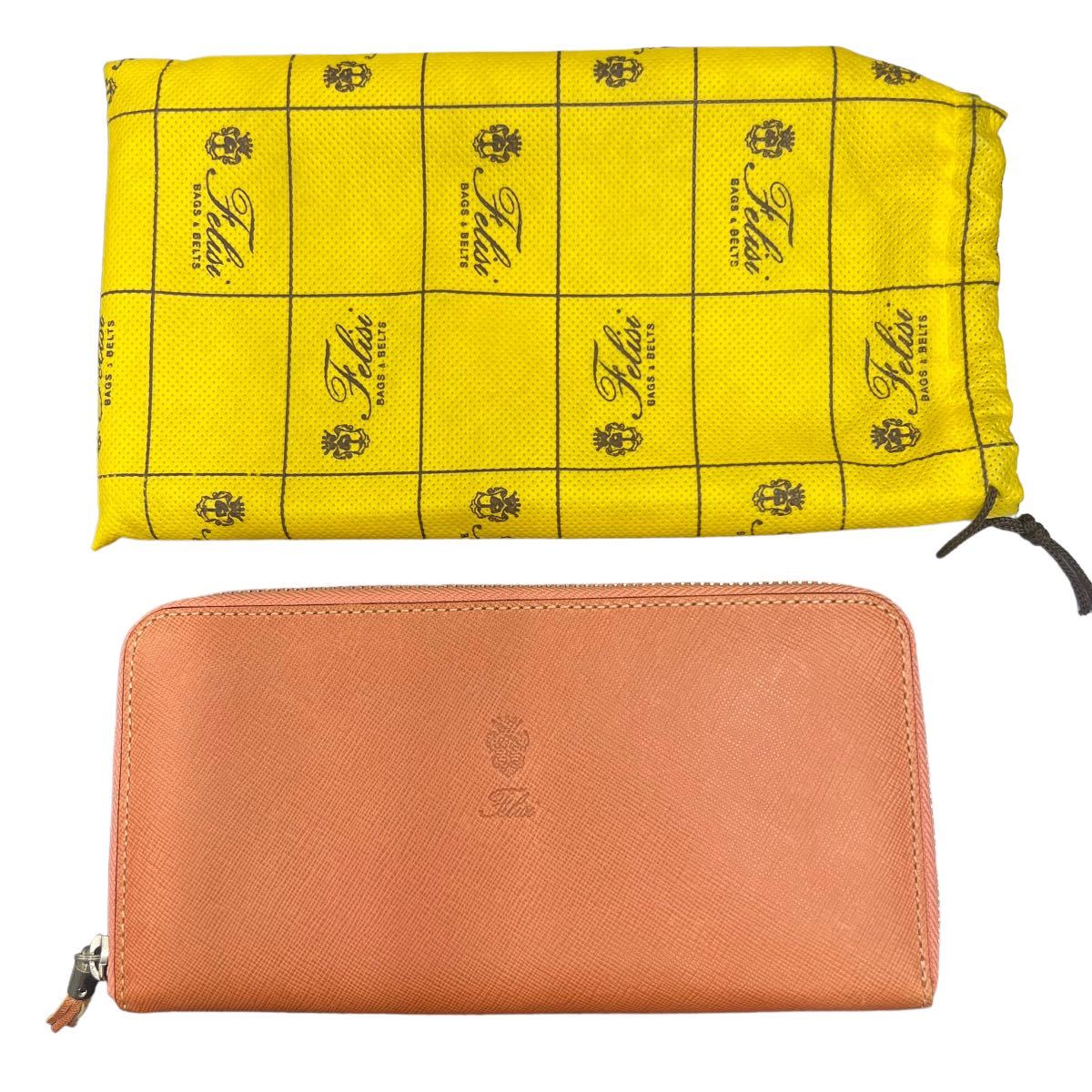 未使用美品】Felisi フェリージ 二つ折り財布 クロコ型押し レザー 