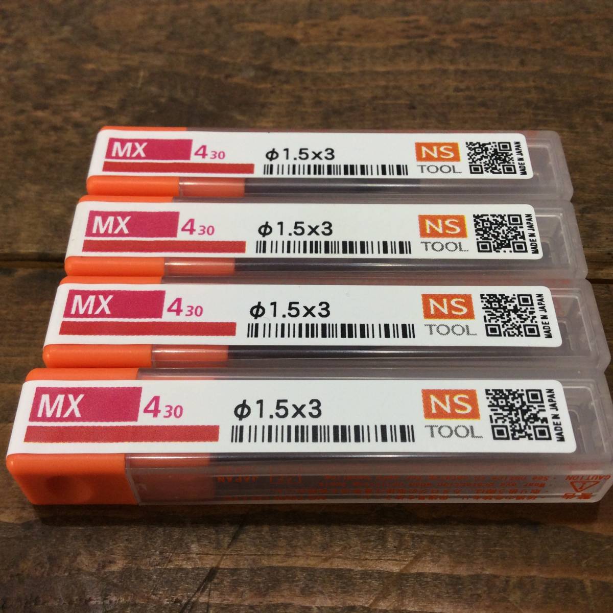 ■【AH-01610】★送料無料★ 未使用保管品 日進工具 無限コーティング リード30エンドミル4枚刃 Φ1.5×3 計4点 MX430【クリックポスト発送