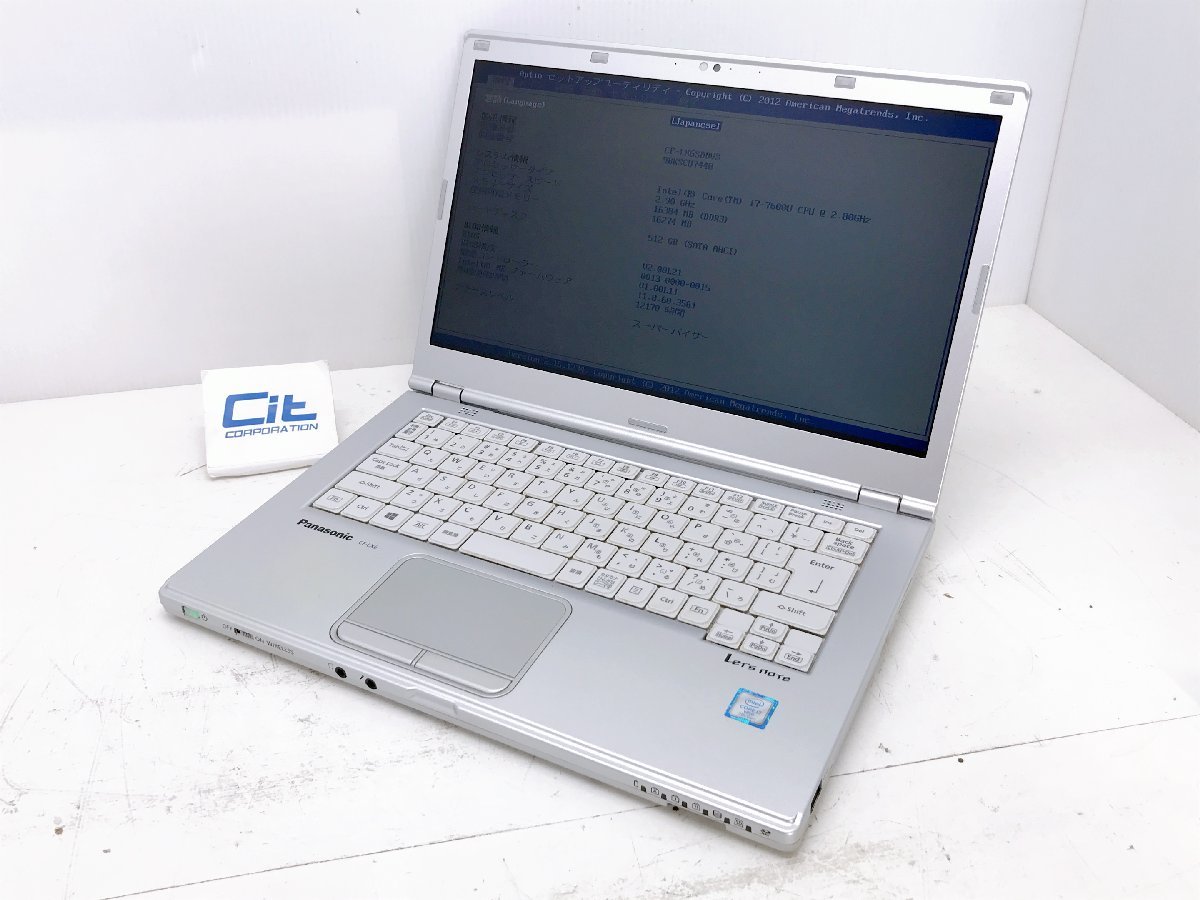 Panasonic CF-LX6SDDVS Core i7 7600U 2.8GHz 16GB SSD512GB MULTI 14 ジャンク扱い 累積使用時間12170時間 取説付き H11709