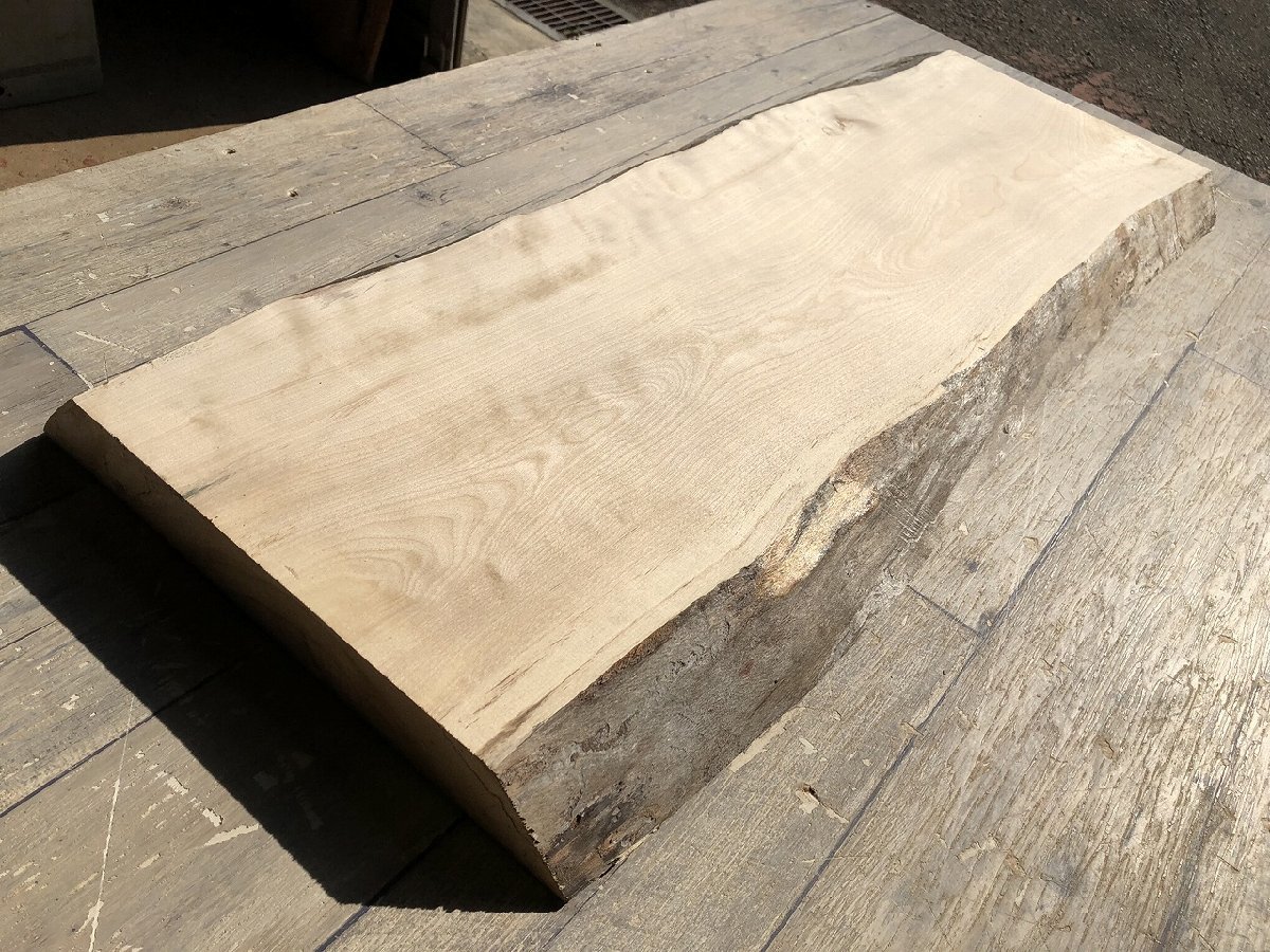 【DK582S】樺 ～995×～400×46㎜ 一枚板 材料 天然木 無垢材 木材 乾燥材 銘木 希少材 DIY 木工 カバ《銘木登屋》
