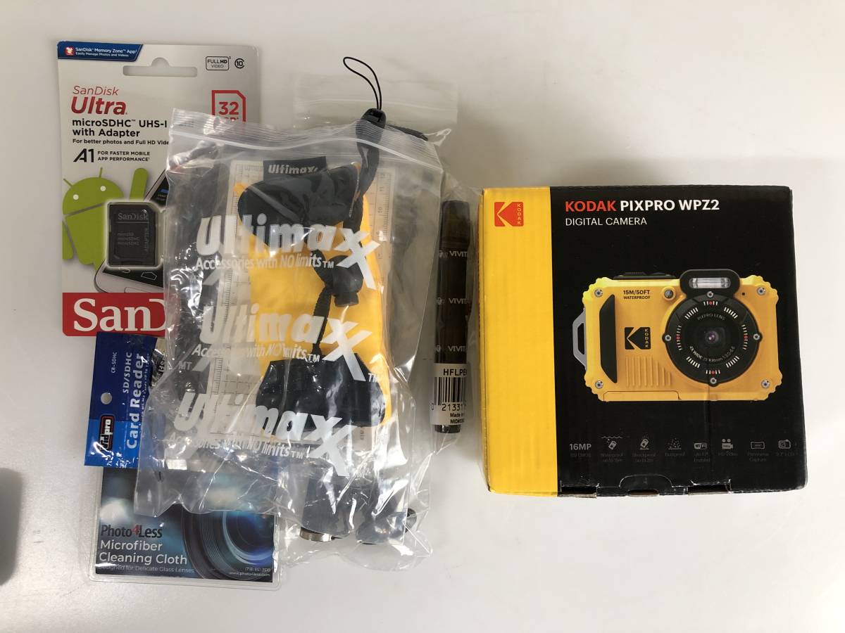 IU1195 品 防水カメラ 付属品有 KODAK PIXPRO WPZ2 コンパクトデジタル 
