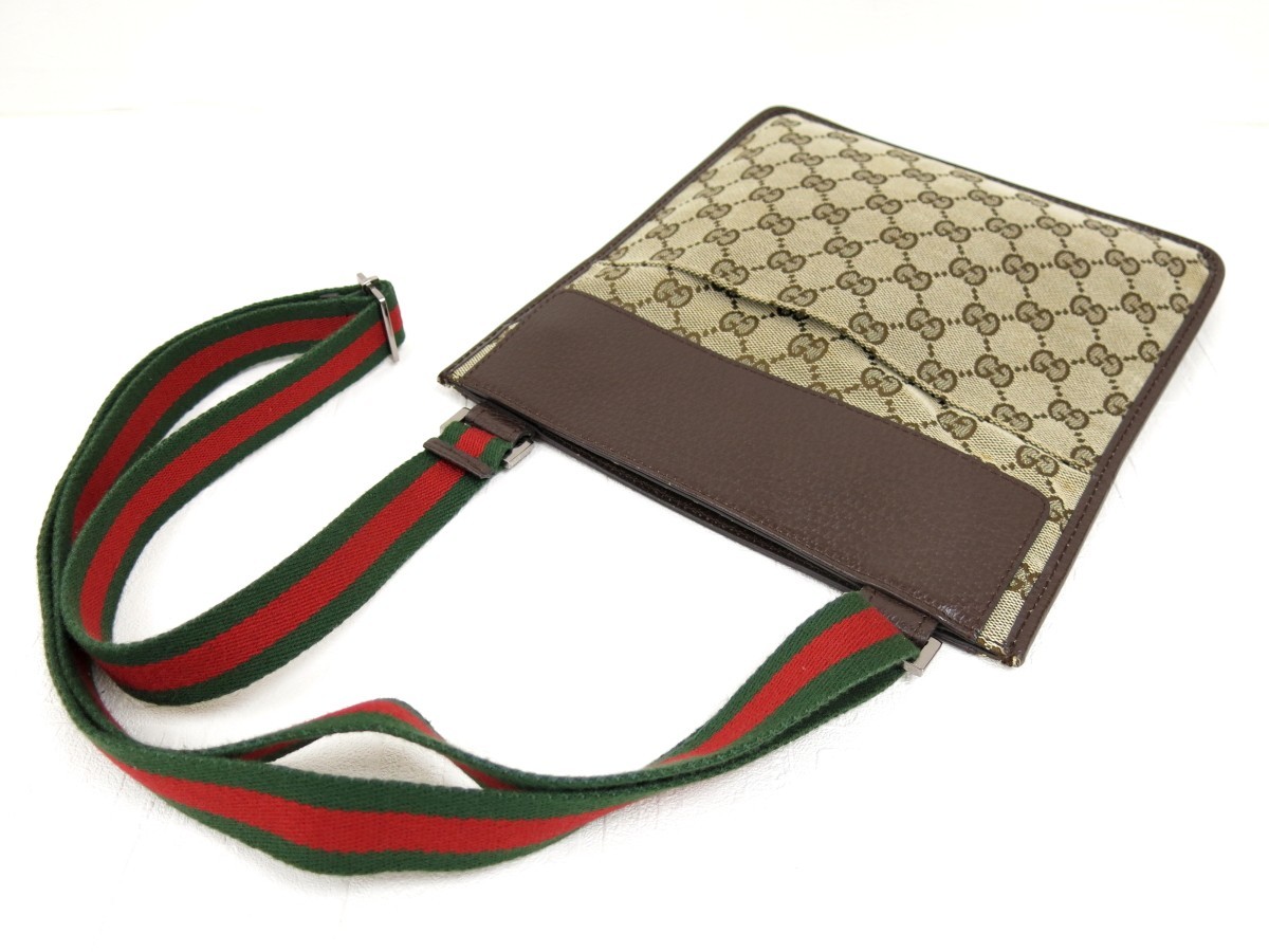 GUCCI グッチ◇GGキャンバス カーフ レザー 本革◇ショルダー バッグ 