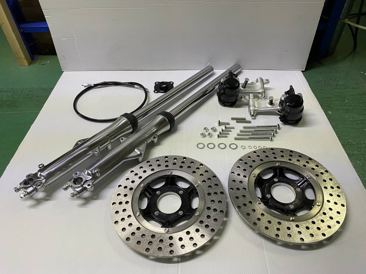 CB400F ダブルディスク バフ ドリルド ローター フォーク 