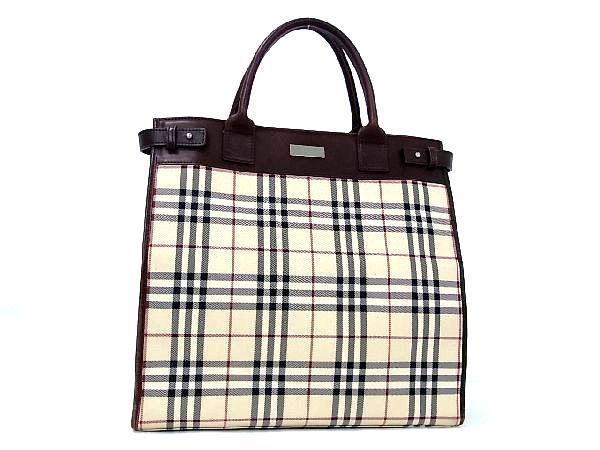1円 BURBERRY バーバリー ノバチェック トートバッグ キャンバス