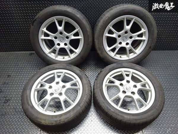 ●ポルシェ 純正 987 ボクスター ケイマン 17インチ 6.5J +55 8J +40 PCD 130 5H シルバー ミシュラン Pilot Sport 4本 棚P-5