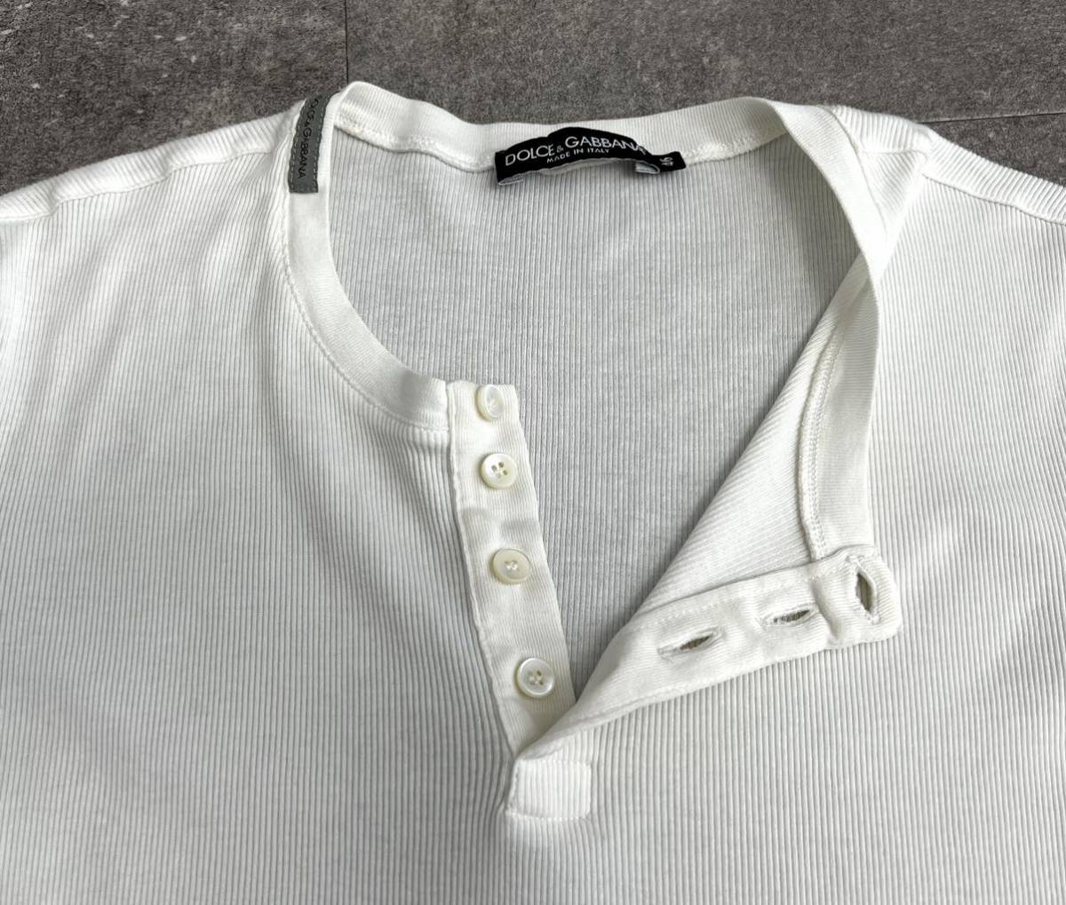超 美品 希少 名作 DOLCE&GABBANA ストレッチ リブ ヘンリーネック T 
