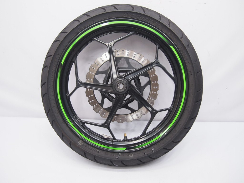 ニンジャ250純正フロントホイール2.75×17J.EX250L.F-0593振れなし13-17