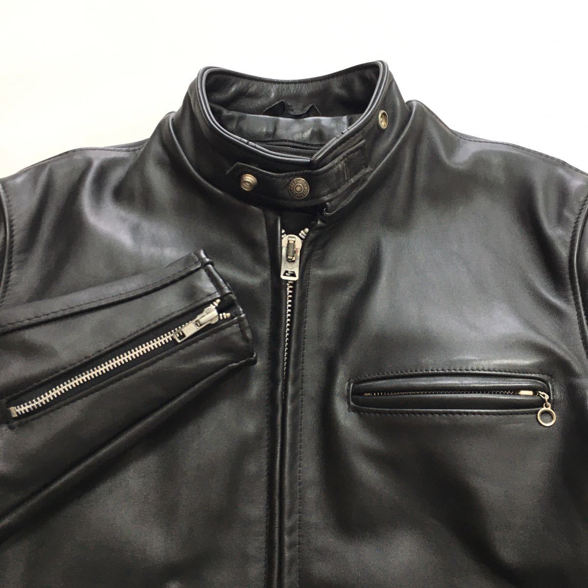 美品‼️schott DUROJAC 立襟シングルライダース 38インチ DUROJAC by