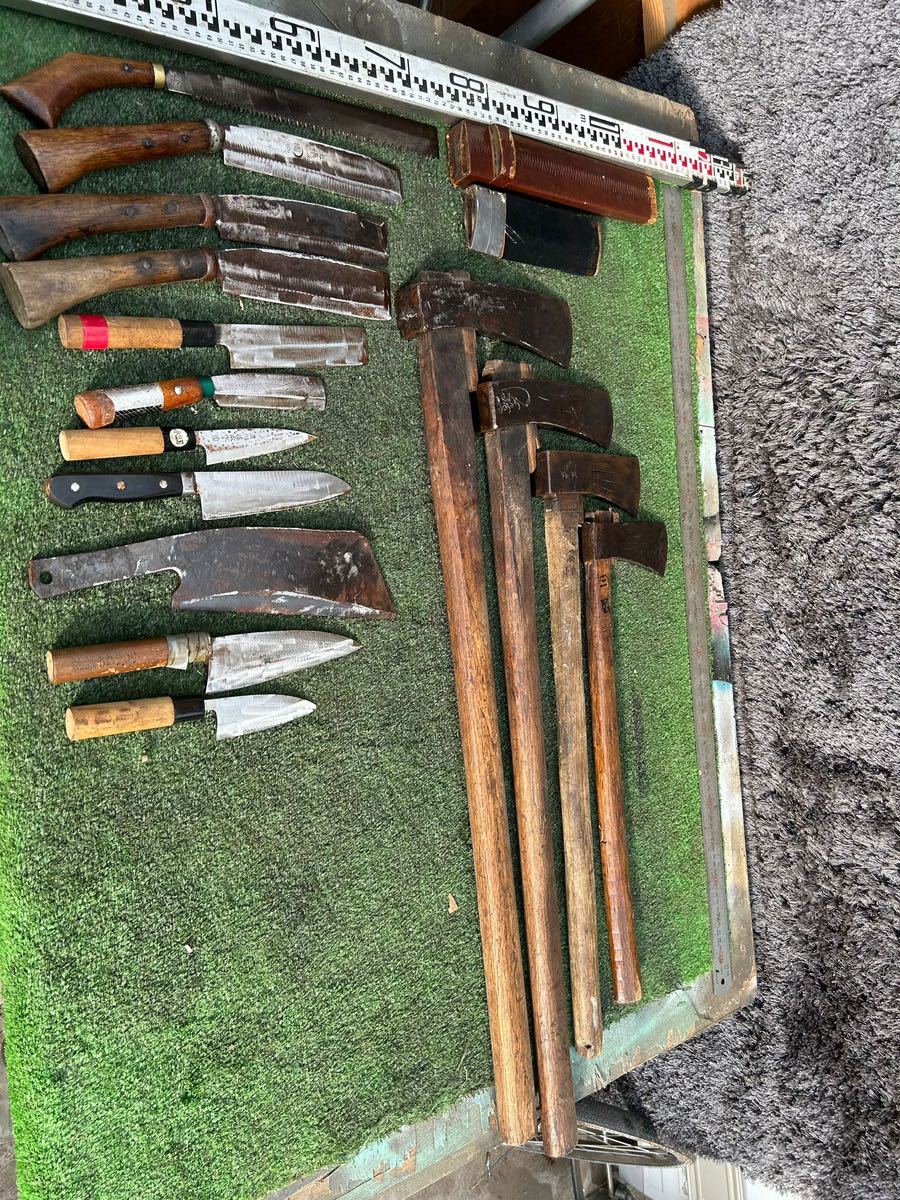 鉈 大工道具 斧 和包丁 アウトドアナイフ 【セット15】