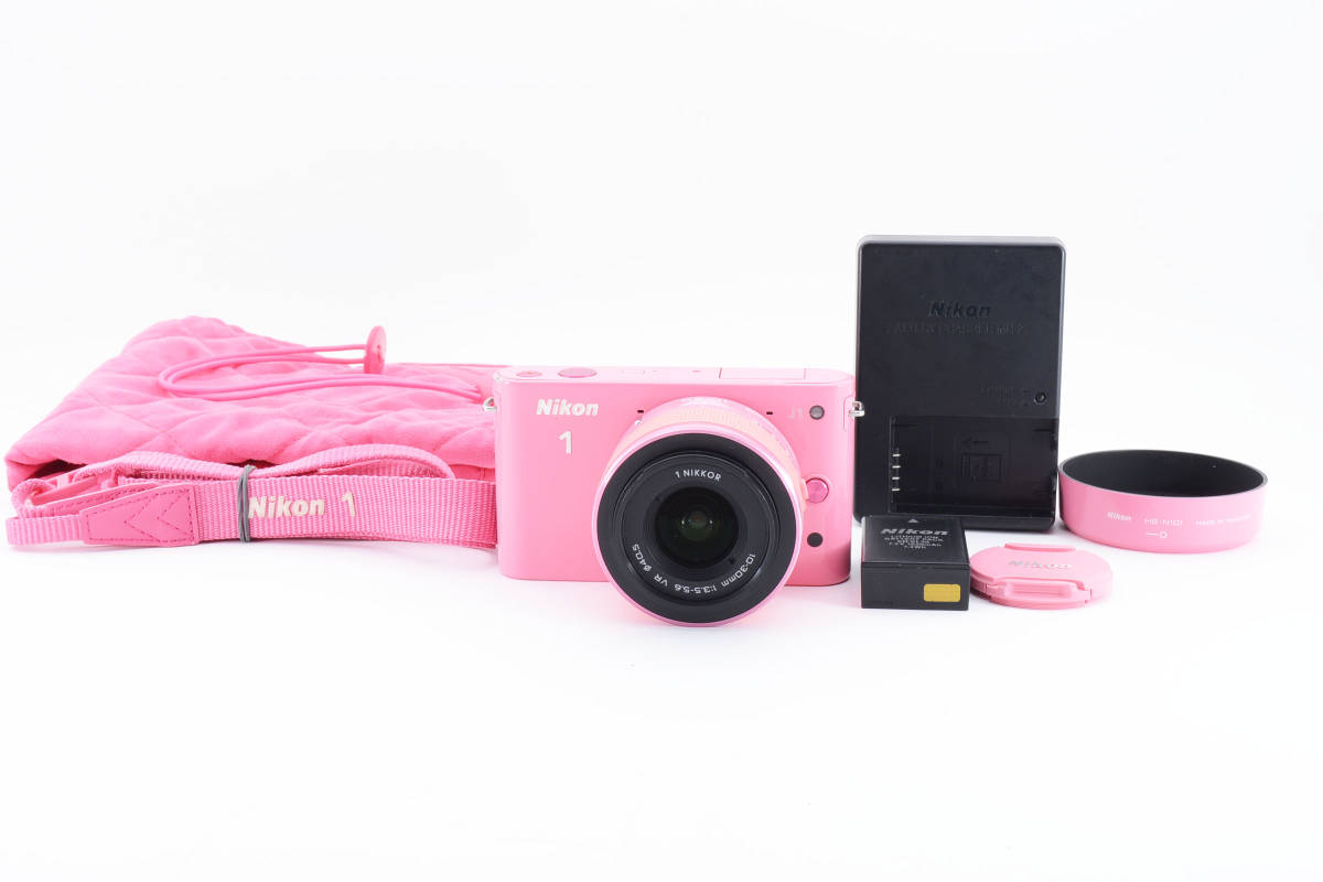 ニコン Nikon 1 J1 ミラーレス一眼 ピンク 10-30mm VR 標準レンズ