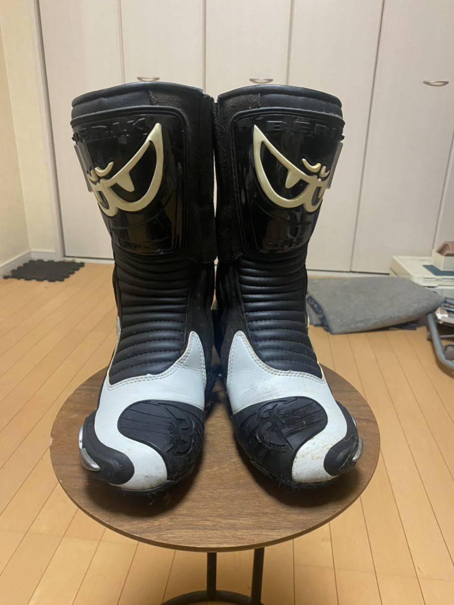 革ツナギ バイク用 青と白 Rロゴ入り 革ツナギ バイク