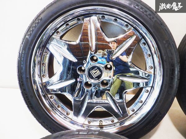 希少 深リム！ WORK ワーク LS207 メッキ 19インチ 8.5J +45 9J +33 5 