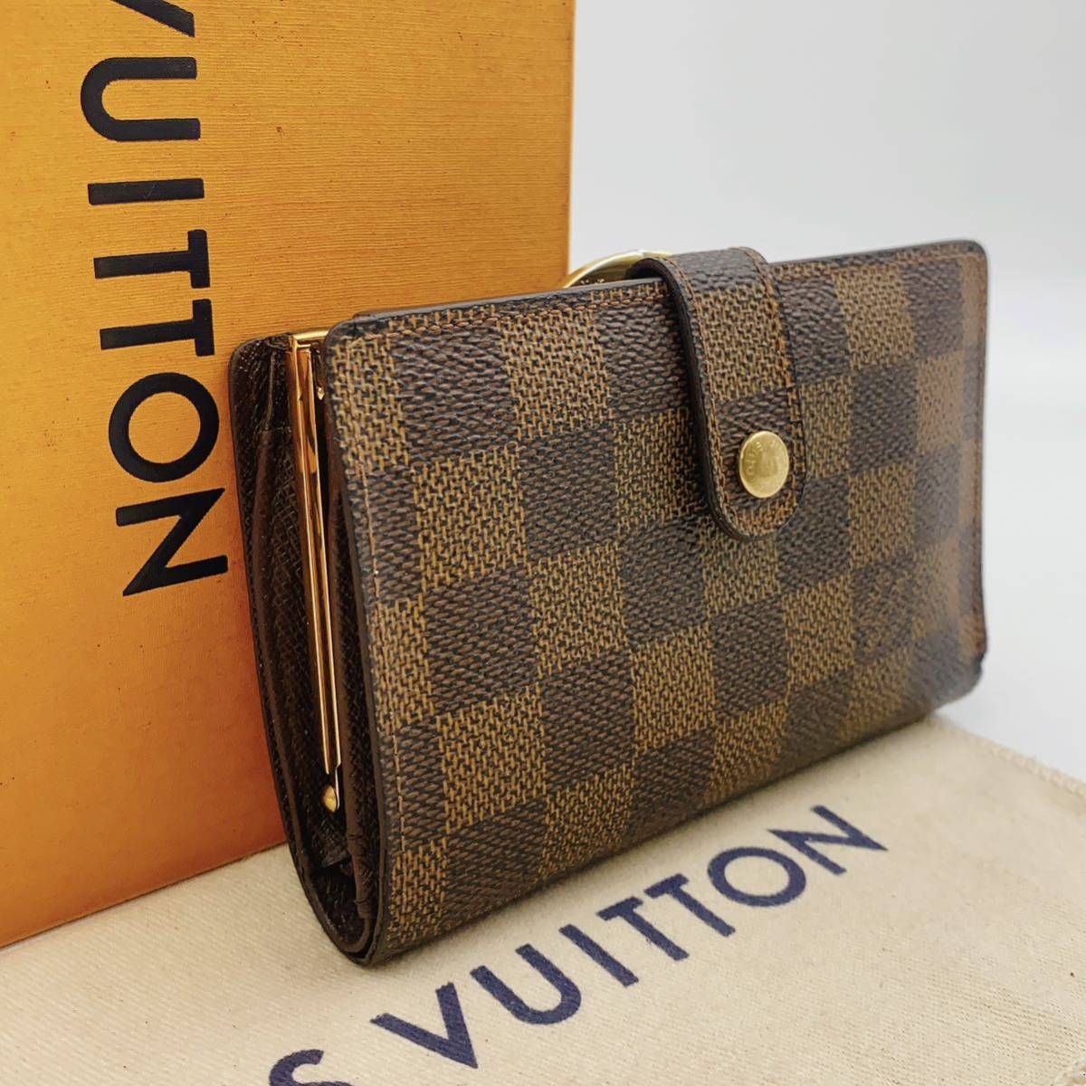 H0083【美品】がま口LOUIS VUITTON ルイヴィトン ダミエ 