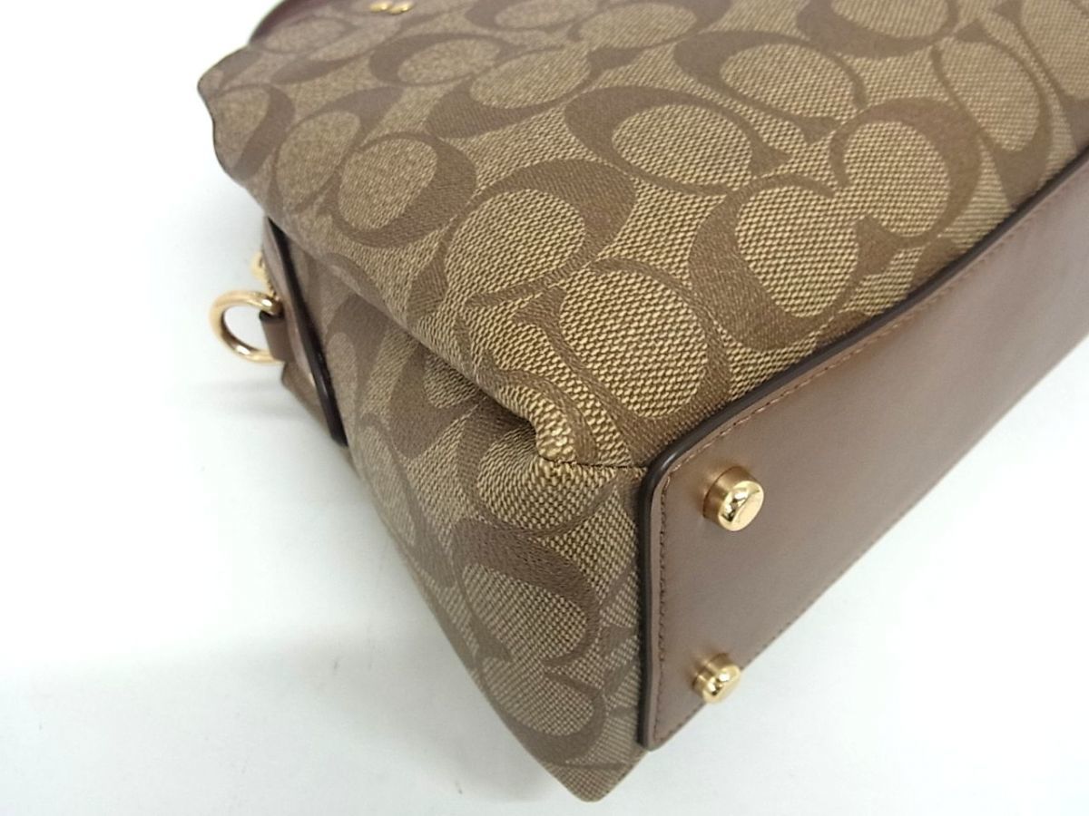 1円 □極美品□ COACH コーチ 91494 ミニ リリー シグネチャー PVC