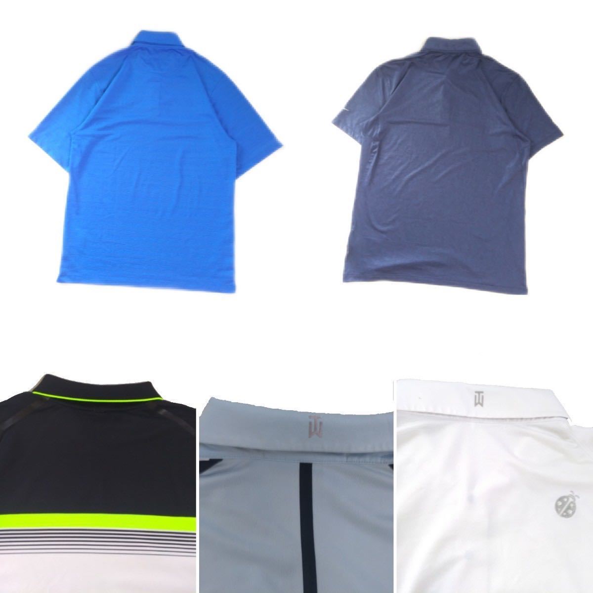 極美品 豪華5点 NIKE GOLF 吸水速乾 ストレッチ ボーダー 総柄 半袖 