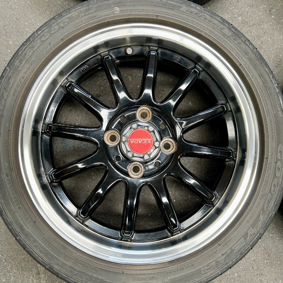 タイヤ付き社外ホイール4本セット S/CADA NF330(エスカーダ) 黒色 15 