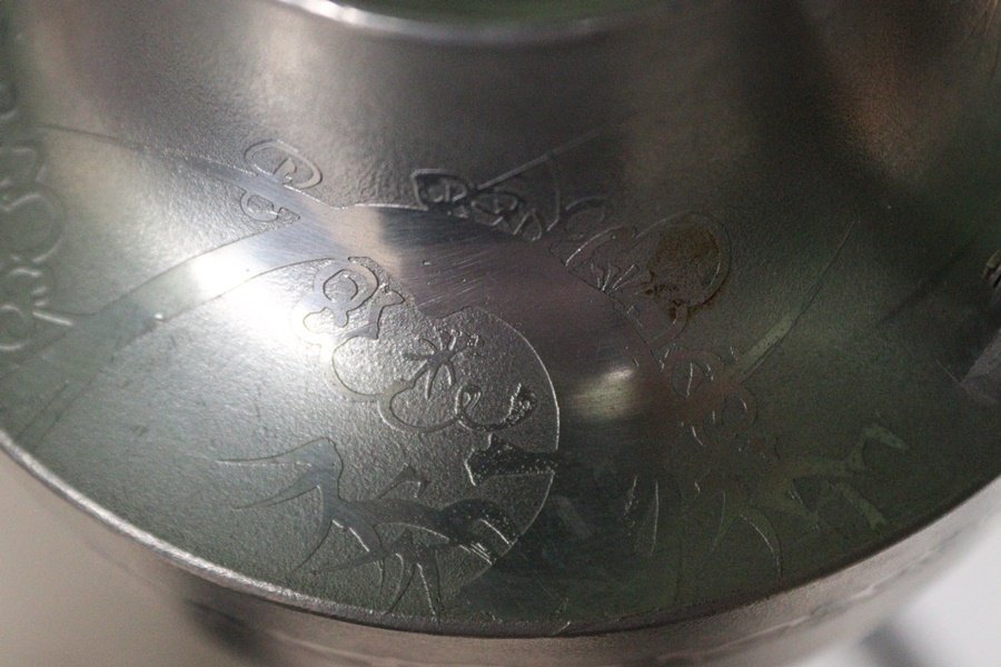 TB526乾茂號造 錫製 屠蘇器 松竹梅文 一対 銚子/御屠蘇/酒器/酒注ぎ