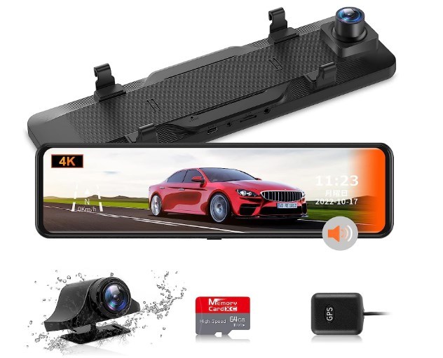 VANBAR ドライブレコーダー AC309 ミラー型 4K 11インチ SONY IMX415 