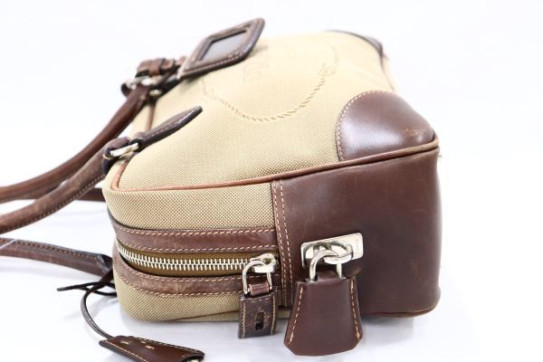 1円都 PRADA プラダ カナパ ジャガード レザー ハンドバッグ ボストン