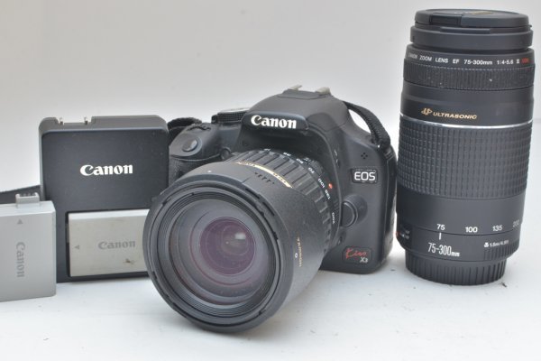 A-91】キャノン EOS Kiss X3 EF75-300mm，タムロン18-200mm 【公式通販】