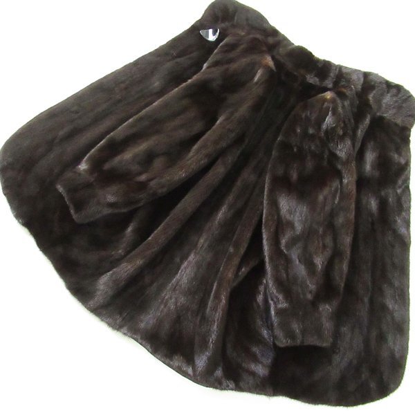 正月セール❣️モール ダークブラウン ファー付きロングコート EMBA