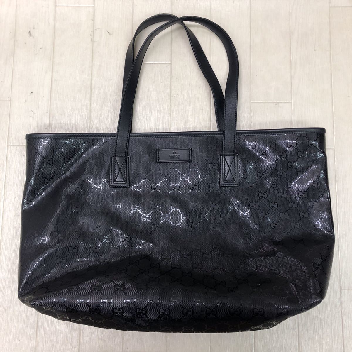 中古 GUCCI グッチ グッチシマ レザー トートバッグ ブラック 中古 GUCCI グッチ グッチシマ レザー トートバッグ ブラック