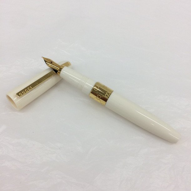 BHAL7017】GUCCI グッチ グッチシマ 万年筆 GP×レジン ホワイト