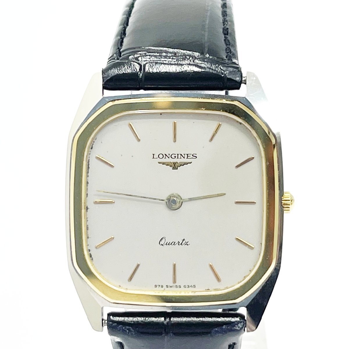 1円スタート】【訳アリ品】LONGINES ロンジン XL18 スクエア SS×革
