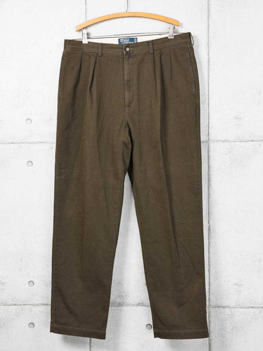 Poloラルフローレン◆ANDREW PANT◆2タック チノパン◆ダークブラウン◆W38