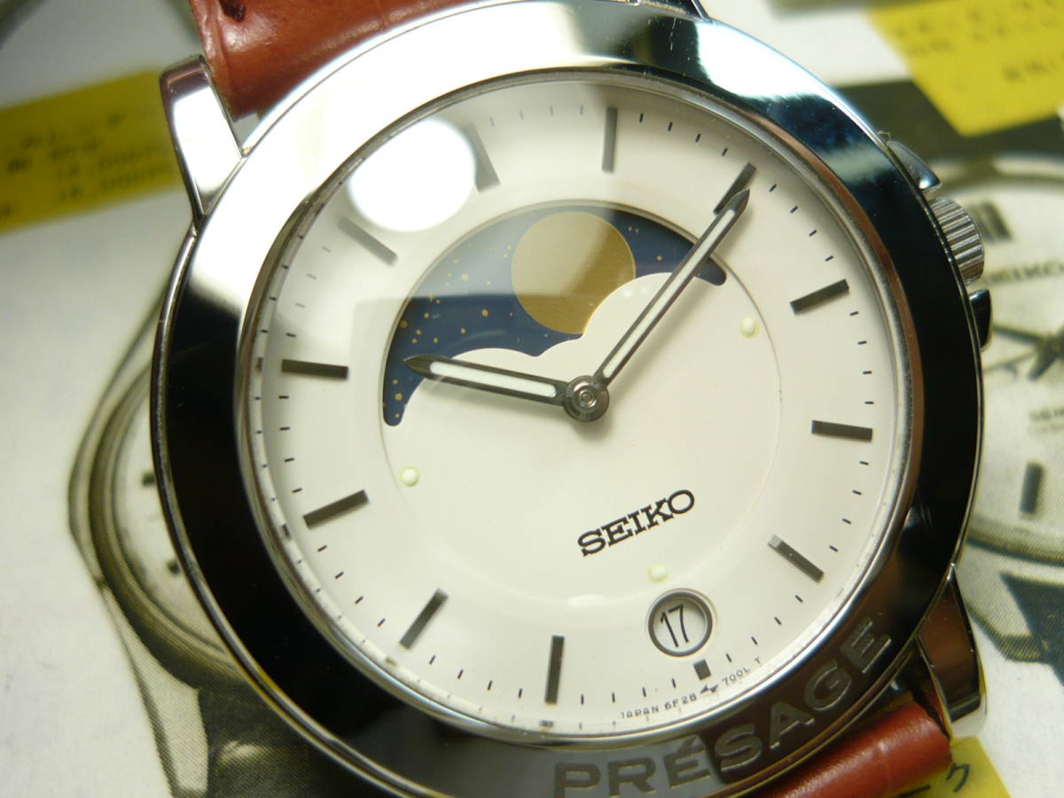 SEIKO PRESAGE 腕時計 ムーンフェイズ 7F39 ムーンフェイズ セイコー プレサージュ SEIKO - PRESAGE メンズ メンズ