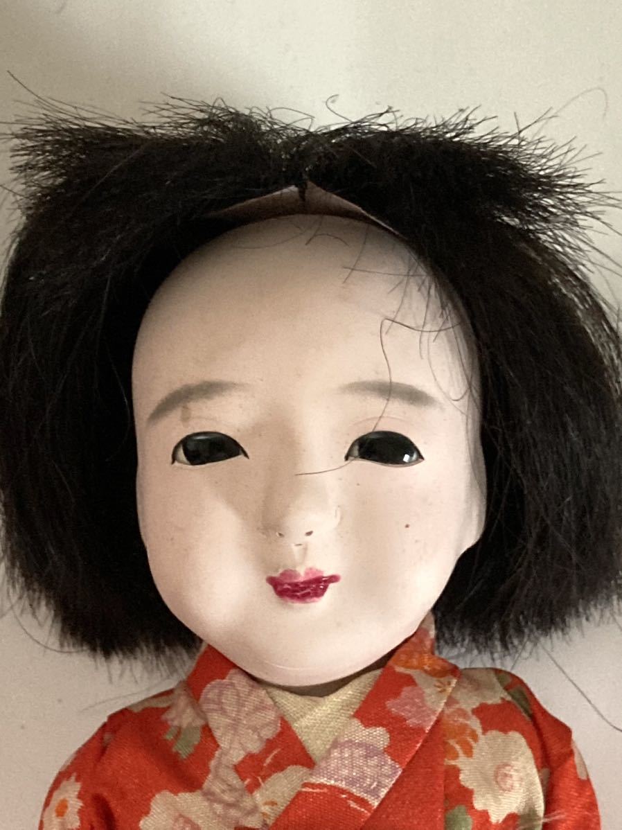昭和レトロ 日本人形 女の子 市松人形 アンティーク 箱付 当時品