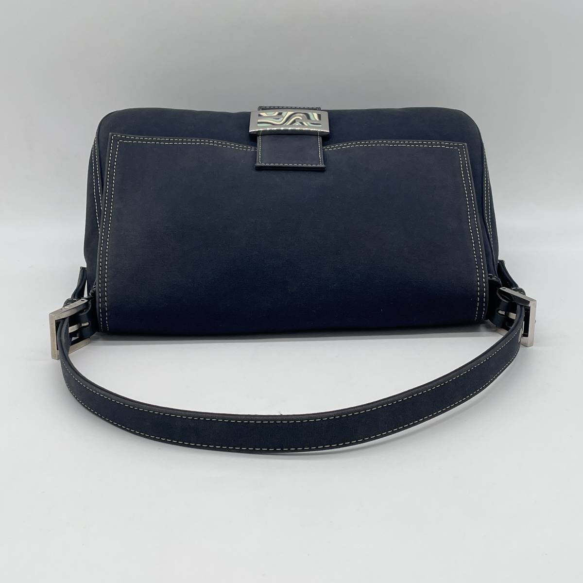 1円 良品 FENDI フェンディ マーブル マンマバケット ネイビー 
