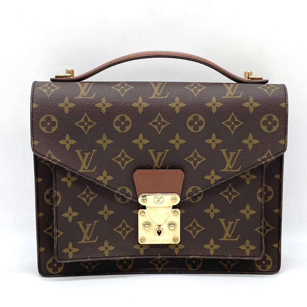 1円 極美品 LOUIS VUITTON ルイヴィトン モノグラム モンソー 2way 