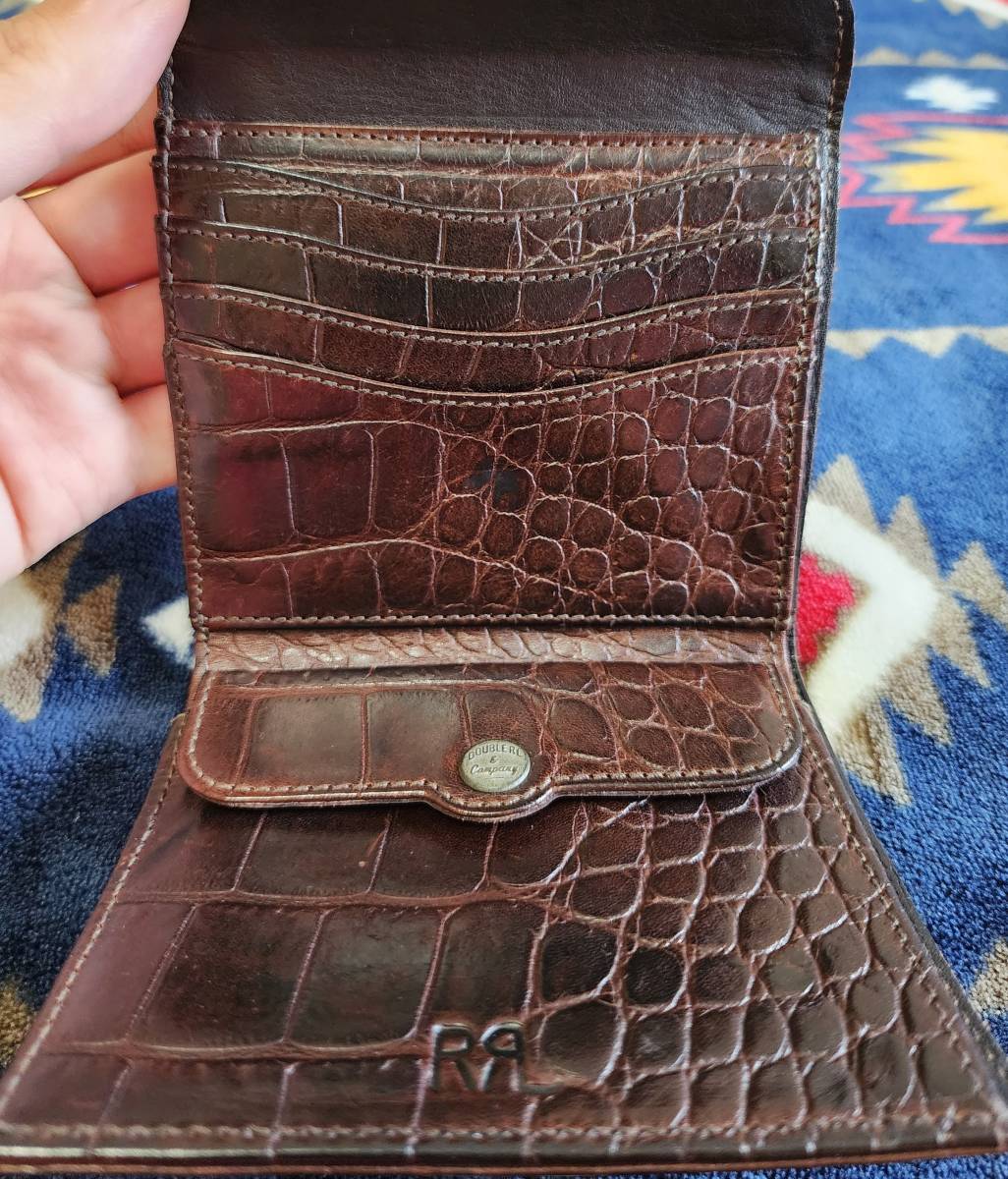 RRL 財布 ウォレット レザー クロコ押し クロコダイル型押し ラルフ