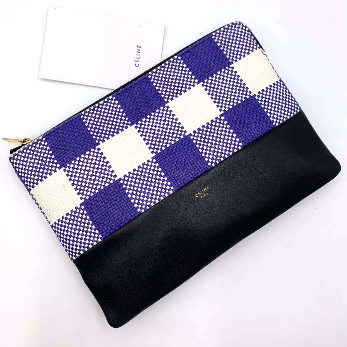 ご確認用♪ 入手困難 極美品】CELINE セリーヌ クラッチバッグ ポーチ チェック