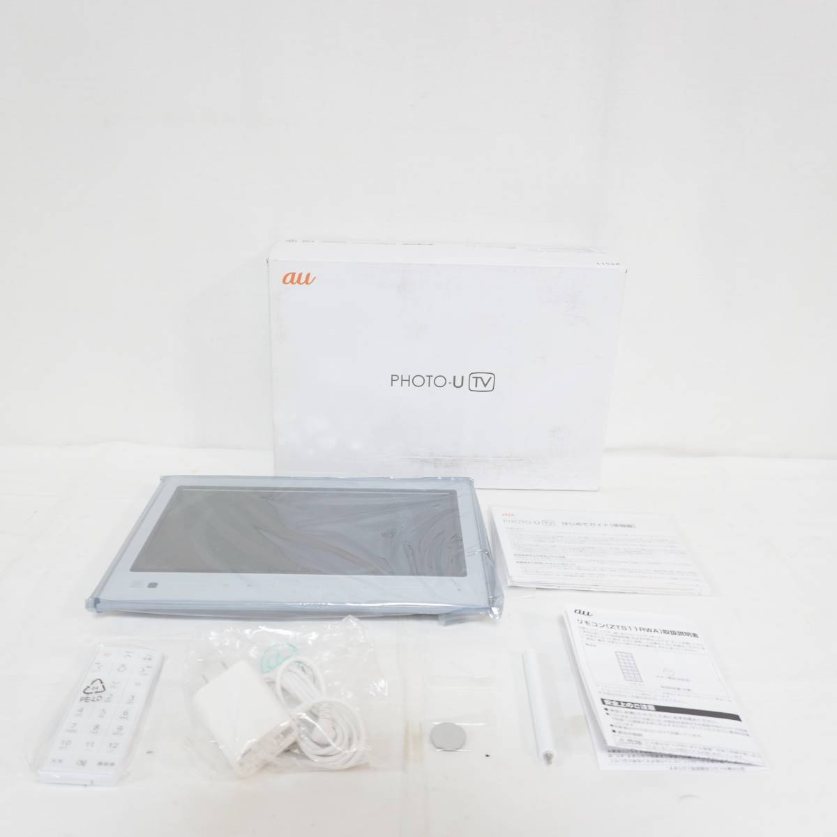 【B】　未使用品　au PHOTO-U TV ポータブルテレビ フォトフレーム ZTS11 ホワイト 防水 ワンセグ フルセグ 対応 ZTS11SWA