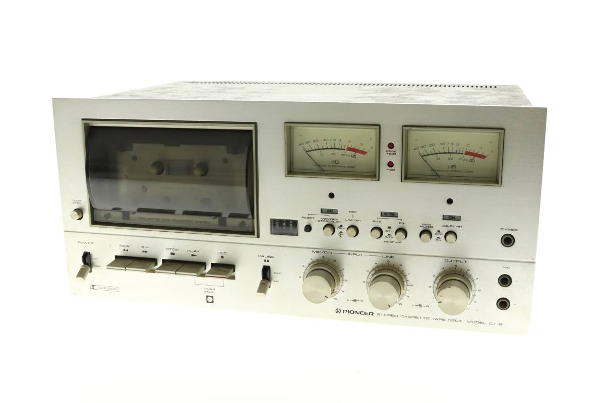 パイオニアCT-9通電ジャンク パイオニア カセットデッキ CT-9 昭和